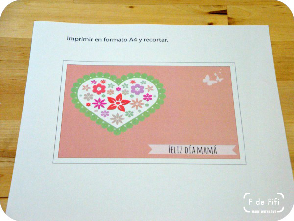 Imprimible tarjeta día de la madre, folio A4