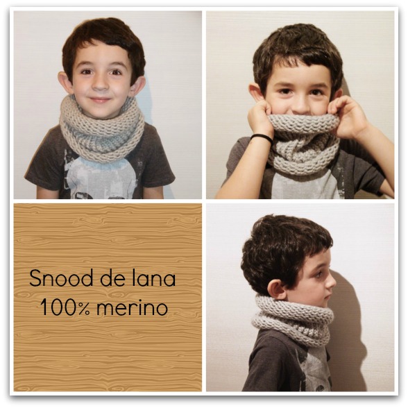 Bufanda de lana tubular/ snood calentito para el cuello.