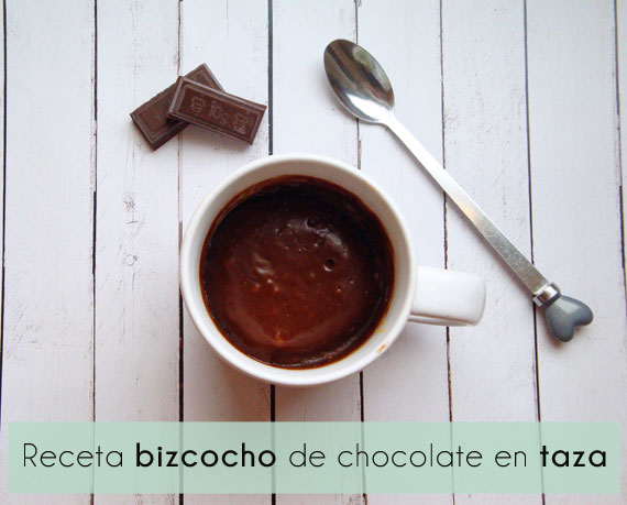 Receta fácil bizcocho de chocolate en taza