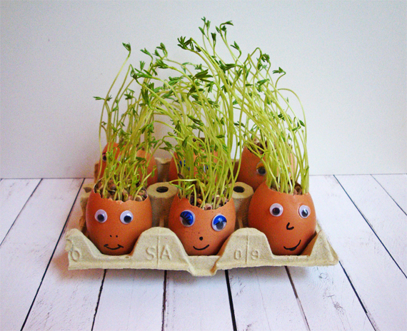 Huevos de Pascua transformados en plantas – #tallerdecreactividad de Marzo